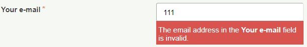 The field is filled with an error