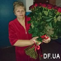 101 красная роза 80 см - Фото 2