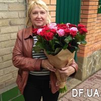 Букет красные и розовые розы - Фото 1