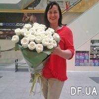 Bouquet of 25 white roses - Photo 1