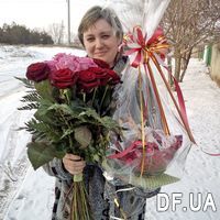 Bouquet of roses and sweets