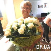 Bouquet of white roses with a birthday - Photo 1