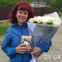 Букет 25 білих троянд - Фото 2