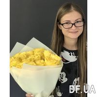 Bouquet of 21 yellow roses - Photo 1