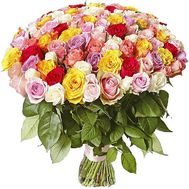 101 multi-colored rose bouquet