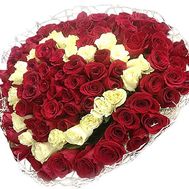 101 roses in the form of a heart
