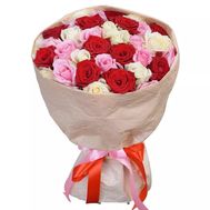 35 multi-colored roses