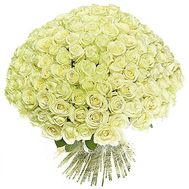 Large bouquet of 101 white roses