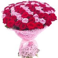 Bouquet 101 rose pink and red