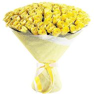 Bouquet of 75 yellow roses
