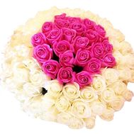 Bouquet of 101 white and pink roses