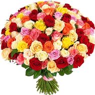 Bouquet of 101 different colored roses