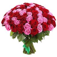 Bouquet of red and pink roses 101