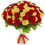 75 red and cream roses