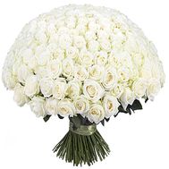 A huge bouquet of white roses