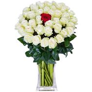 44 white roses and 1 red
