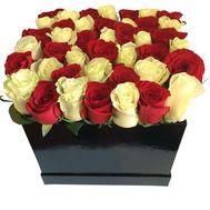 45 roses in a box