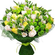 A bouquet of flowers is huge
