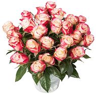 Bouquet of white-red roses
