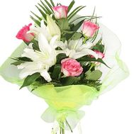 Flowers with a woman`s birthday