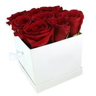 Box of red roses