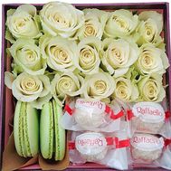 Box of flowers and sweets