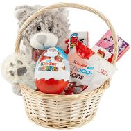 Sweets basket Kinder and teddy bear
