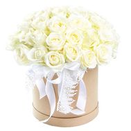 Round box 35 white roses