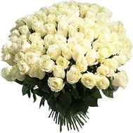 A huge bouquet of white imported roses