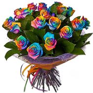 Iridescent roses in a bouquet