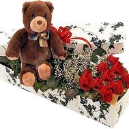 Roses in the Box and Teddy Bear