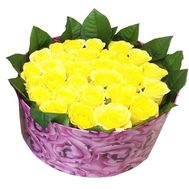 Yellow roses in a box