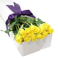 Yellow roses in a box long