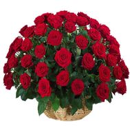75 roses in the basket for the anniversary