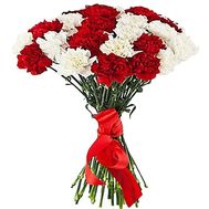 Bouquet of red and white carnations