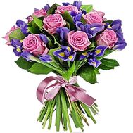 Bouquet of roses and irises