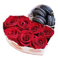 Flowers in a box in the form of a heart
