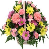 Composition in a basket of different colors