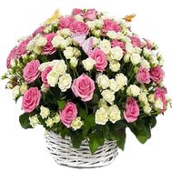 Basket with a bush rose