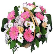 Different flowers in the basket
