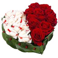 Heart of Roses and Raffaello sweets
