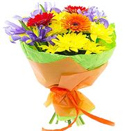 Bright bouquet with irises