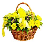 Yellow flowers in the basket