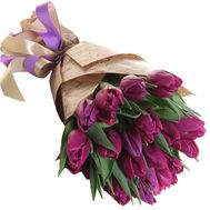 19 purple tulips