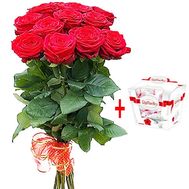 Bouquet of flowers with sweets