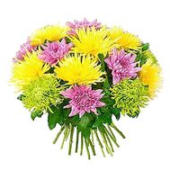Bouquet of different color chrysanthemums