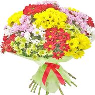 Bouquet of multicolored chrysanthemums