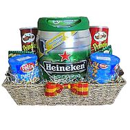 Elite men`s basket with beer