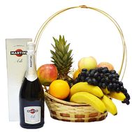 Fruit and champagne basket