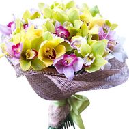 A huge bouquet of orchids